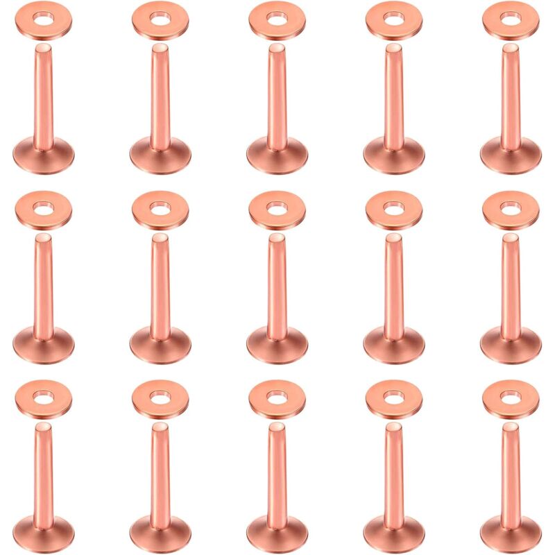 Image of 50 rivetti e svasatori in rame da 10×3,3×19 mm per cinture, portafogli, collane, prodotti in pelle, artigianato fai da te - Sollbry