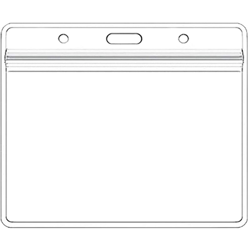 Sollbry 50PCS Porte Badge Horizontal Transparent, Porte-Badge Transparent Porte-Cartes en Plastique Transparent pour Carte d'identité, Carte de Bus,
