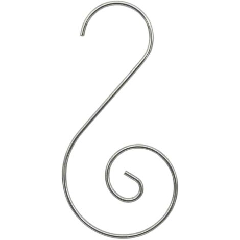 Sollbry 5er-Pack Ornamenthaken, 1,2 x 20 x 50 mm dekorative Metallhaken, zur Verwendung für Weihnachtsdekorationen, Partys, Blumenarrangements oder Sammlerstücke (Silber)