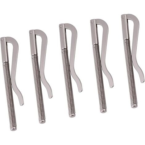 Sollbry 5PCS Pince à billets à ressort en acier, Clips à Billets Printemps Clip à Ressort pour Billets Clip Portefeuille Pince à Ressort Portefeuille avec base filetée antidérapante 80 mm