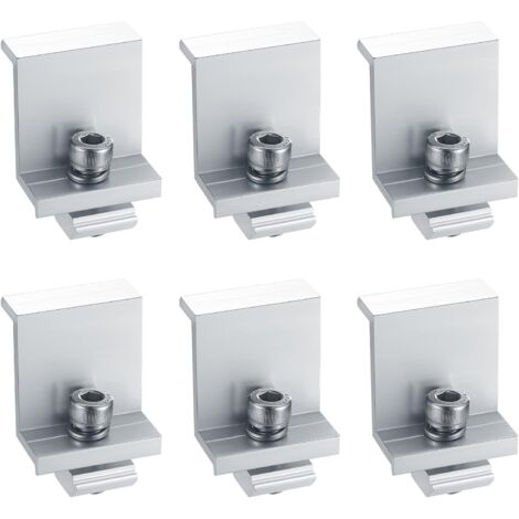 Sollbry 6 abrazaderas de borde para soporte de panel solar, soportes de fijación para paneles solares fotovoltaicos, para módulos de 30 a 50 mm de altura.