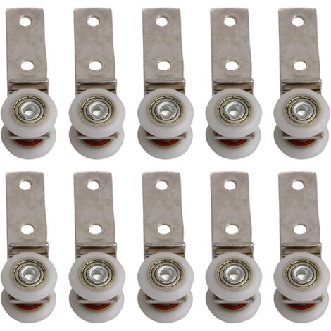 Kit 4 Poulies Pour Porte Coulissante Verre 6mm - Métal Argenté Uxcell - Neuf
