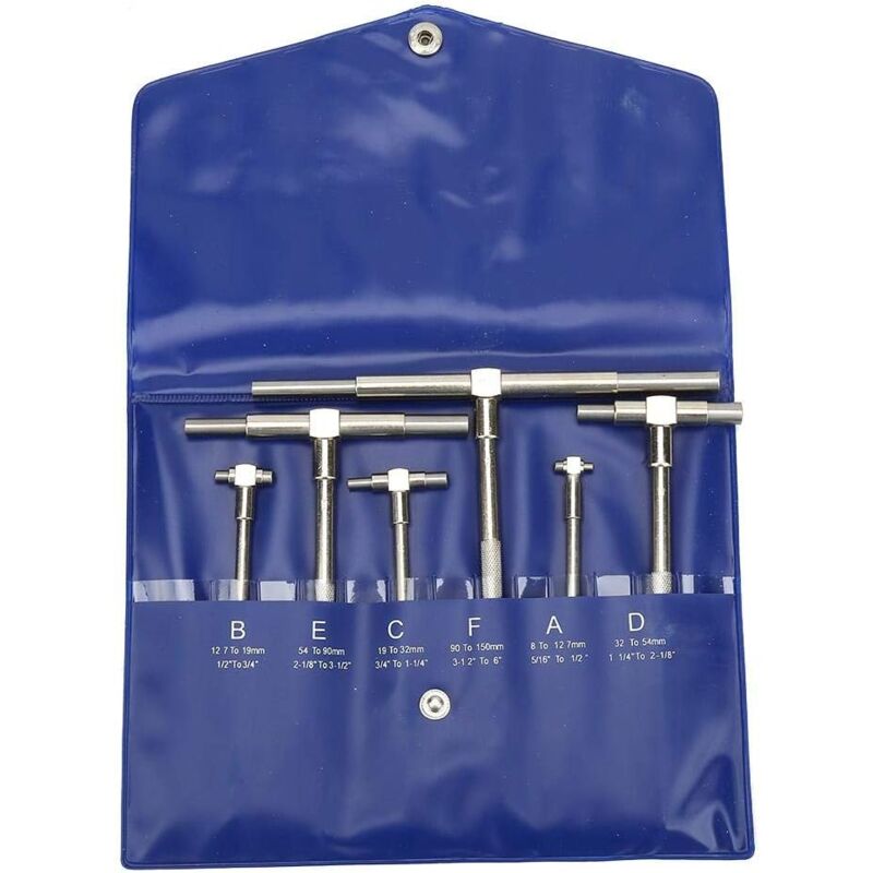 6pcs jauge télescopique ensemble 8-150mm réglable diamètre intérieur jauge micromètre outils de mesure - Sollbry