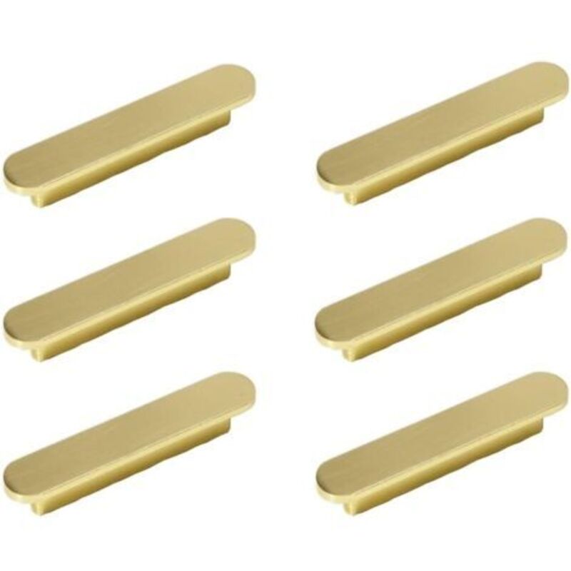 6pcs poignées Laiton Brossé Poignee de Meuble Cuisine Or -poignées de placard Poignée de Meuble en Laiton Brossé Entraxe 64mm - Sollbry