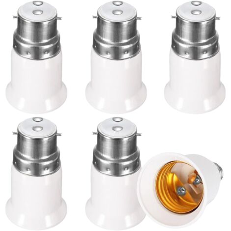 Sollbry 6x Socket Adapter, B22 to E27 Socket Adapter, LED Converter for Light Bulbs Base