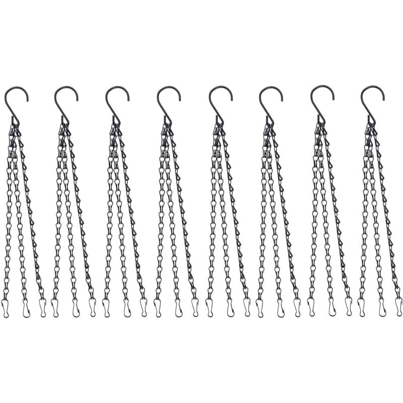 Sollbry - 8 Pièces Chaîne Suspendue avec Clip, 23 pouces Métal Cintre De Panier Suspendu 3 Pattes Chaîne De Suspension De Plante pour Pot De Fleurs