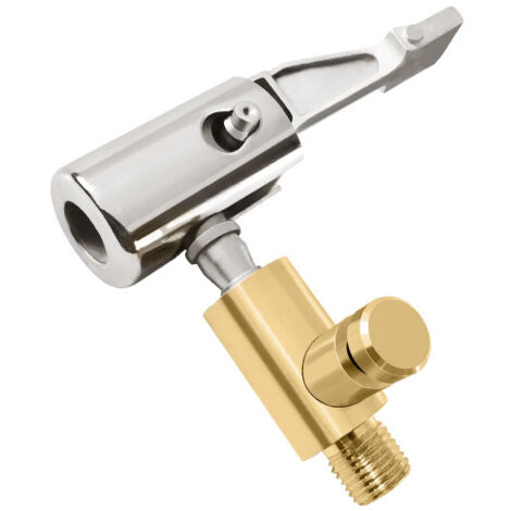 Sollbry Adaptador de manguera para inflador de neumáticos de coche, mandril de aire bloqueable con rosca de válvula de neumático estándar, tubo de extensión para inflador de neumáticos con conversión