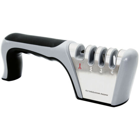 Sollbry Afilador de cuchillos 4 en 1 con diseño ergonómico para pulir, afilar y reparar cuchillos de cocina, tijeras y otros.