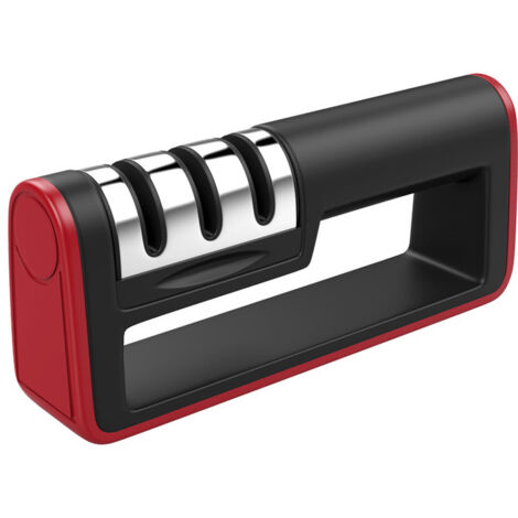 Sollbry Afilador de cuchillos manual, afilador de cuchillos de cocina profesional 3 en 1, base antideslizante, diseño ergonómico para cuchillos domésticos de todos los tamaños.