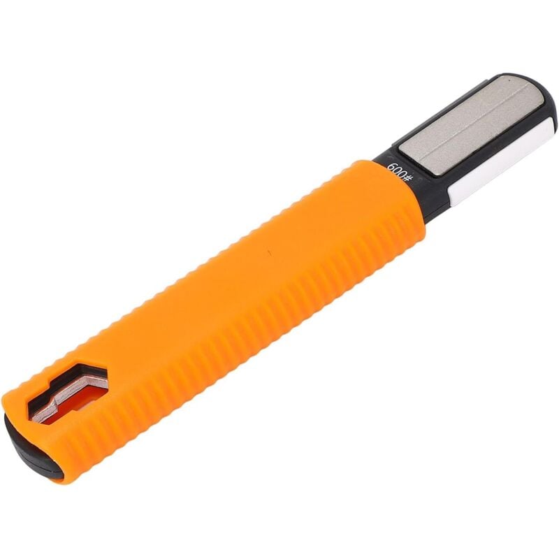 Sollbry - Afilador de herramientas de jardín, afilador de cuchillas portátil, afilador de cuchillos de carburo, cuchilla de bolsillo para hacha,