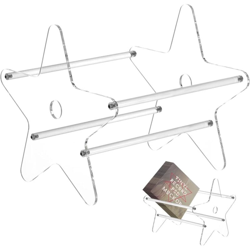 Sollbry - Almacenamiento de discos de vinilo acrílico, soporte para discos de vinilo acrílico, mueble para vinilo, soporte transparente para