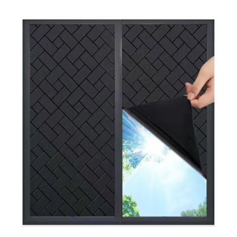 Sollbry Anti-Peeping-Fensterfolie, lichtblockierende Anti-UV-Folie, verdunkelnde Fensterfolie, elektrostatische Fensterfolie (schwarz, 45 x 200 cm)