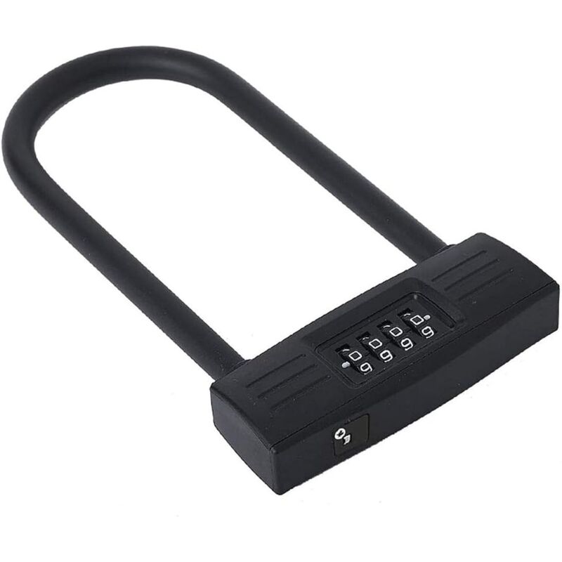 Sollbry Antivol En U Robuste, Cadenas à Combinaison De 4 Chiffres Avec Mot De Passe Pour Vélo, Cadenas En U à Combinaison De Vélo, Cadenas En U Pour