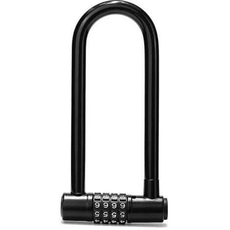 Sollbry Antivol Velo Code à 4 Chiffres - 18.5 cm avec Longue Anse - Antivol Vélo Étanche avec Code Réinitialisable - Antivol Trotinette Electrique, Portails, VTT, Sport, École, Hangar et Casiers