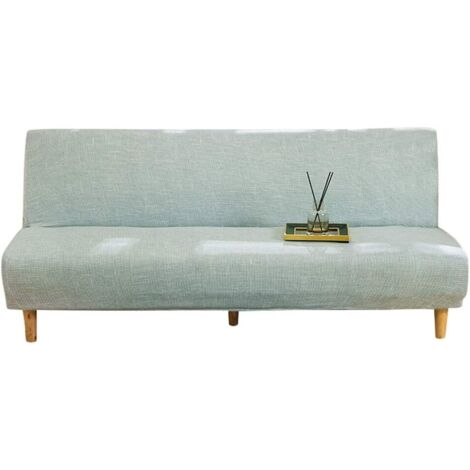 Sollbry Armloser Sofabezug, bedrucktes Klappsofa, elastischer Spandex-Schiebebezug, armloser Sofa-Möbelschutzbezug (graues Leinen, 180–220 cm)