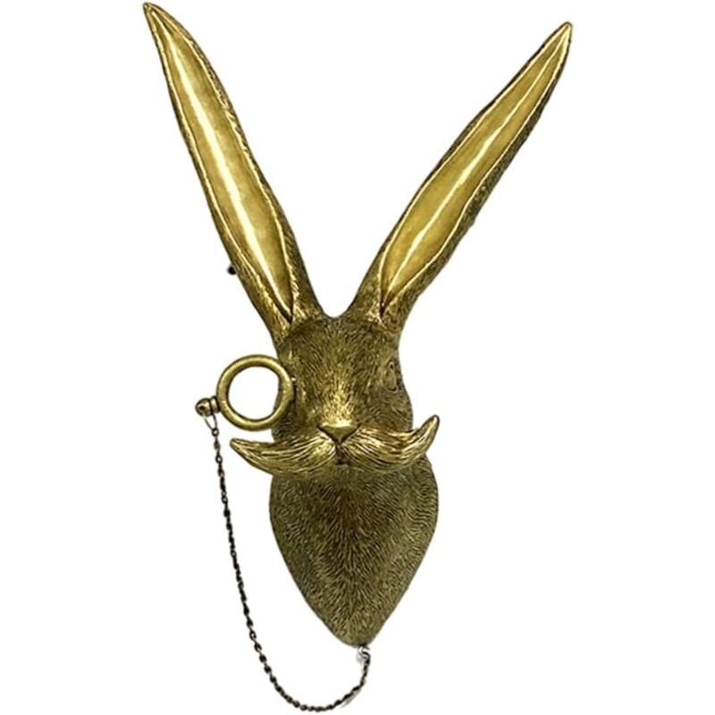 Sollbry - Art mural tête d'animal, sculptures murales en bronze à suspendre au mur, ornements muraux à suspendre au mur, arrière-plan de télévision,