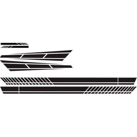 Sollbry Autocollants pour jupe de capot latéral de carrosserie de voiture, autocollants de voiture, 6X, autocollants en vinyle à rayures, graphiques, couverture de capot latéral de carrosserie de voit