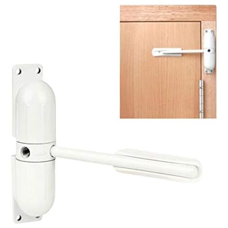 Sollbry Automatischer Sicherheits-Türschließer mit Feder – einfach zu installieren, um Flügeltüren in selbstschließende Türen umzuwandeln – Weiß