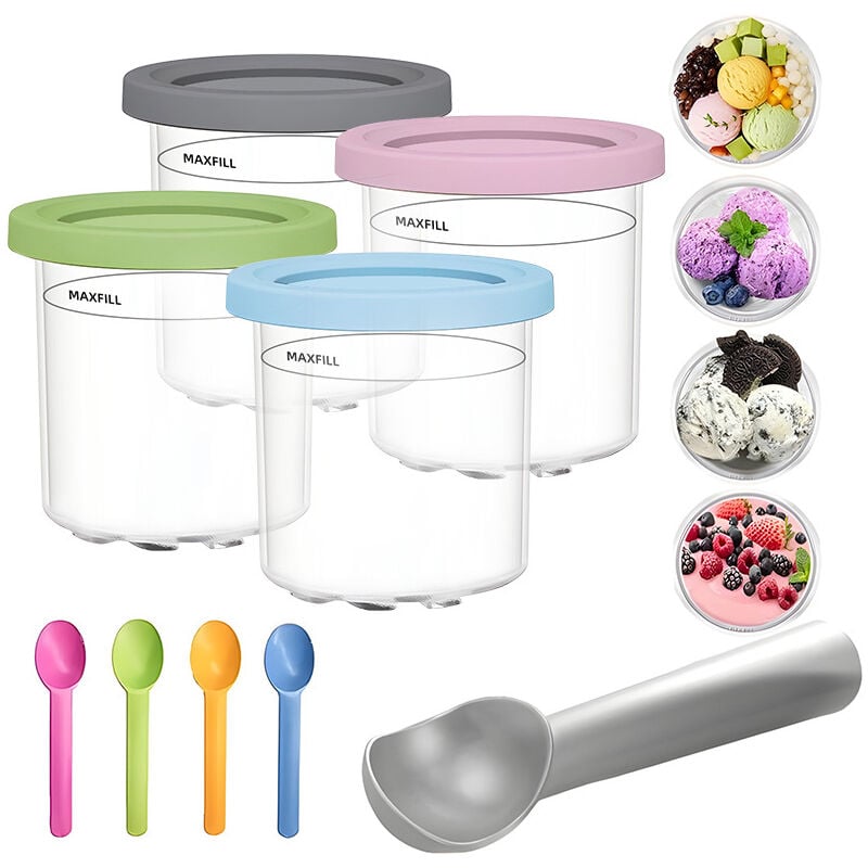 Sollbry - Bacs à Crème Glacée pour Ninja Creami,crème Glacée Compatibles avec Les Sorbetières Ninja La Série NC301 NC300 NC299AMZ, sans bpa Et