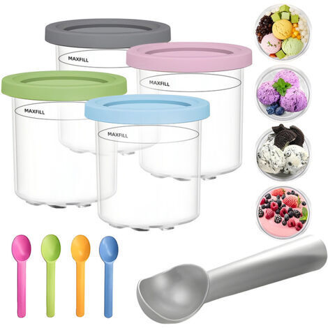 Sollbry Bacs À Crème Glacée pour Ninja Creami,crème Glacée Compatibles avec Les Sorbetières Ninja La Série NC301 NC300 NC299AMZ, sans BPA Et Lavables Au