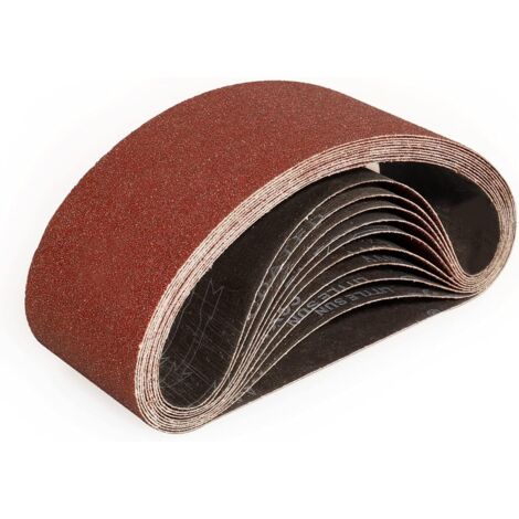 Sollbry Bandas de lija de 100 x 610 mm - 12 unidades de banda de lija de grano 80 para lijar y pulir con lijadora de banda