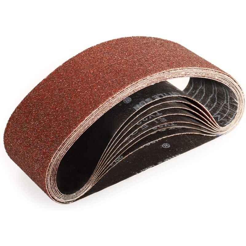 Sollbry Bandes Abrasifs 75x533 mm-8 Pièces de 40 Grain Bande Ponceuse pour Ponçage et Polissage avec Ponceuse à Bande