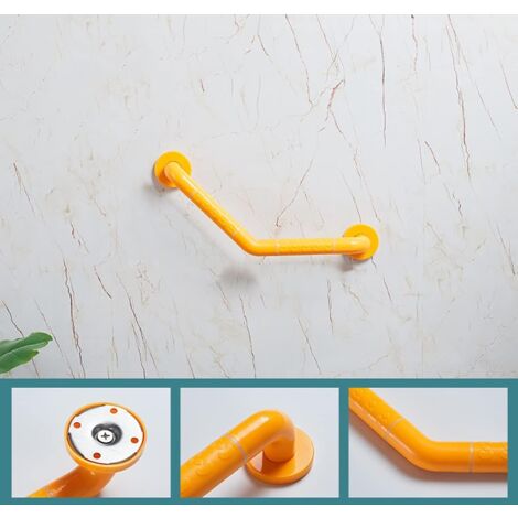 Sollbry Barra di sostegno per vasca e doccia, barra di equilibrio per bagno, barre di sostegno per anziani a parete, barre di sostegno per disabili (colore: giallo, dimensioni: 35 x 35 cm)