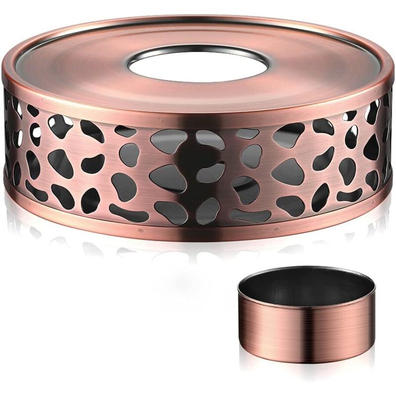 Sollbry - Base para portavelas de acero inoxidable para teteras resistentes (color cobre)