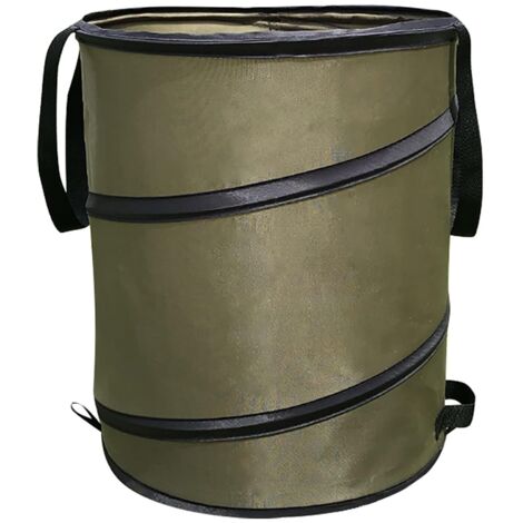 Sollbry Basurero para camping, para coche, reutilizable, para jardín, plegable (verde, 10 galones, 35 x 40 cm)