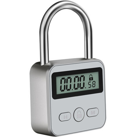 Sollbry Bloqueo de tiempo, bloqueo de tiempo inteligente con pantalla LCD, bloqueo de tiempo, candado de seguridad recargable por USB, bloqueo de temporizador para evitar malos hábitos
