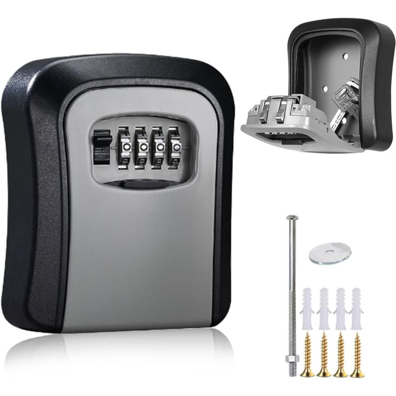 Sollbry - Boite à Clé - avec Code à 4 Chiffres, Boite a Clef Securisee, Boite à Cle Sécurisée Exterieur, Boite à Clé Murale Dem, Boîte à Clés Étanche