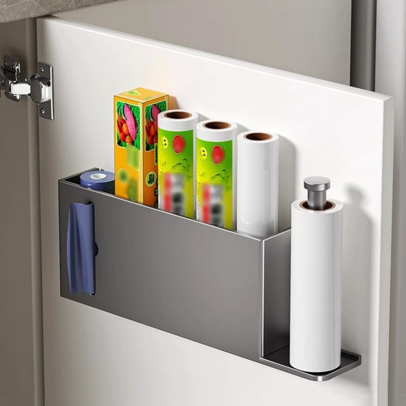 Sollbry - Boîte de Rangement pour Porte D'armoire de Cuisine, Adhésive Étagère Organisation Murale pour Réfrigérateur Salle de Bains, Rangement