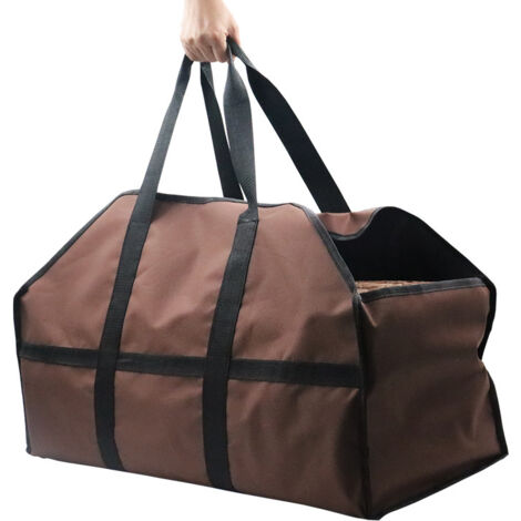 Sollbry Bolsa para leña, extragrande, duradera, ideal para chimeneas, estufas de leña, leña, camping y paisajismo (61 x 30 x 25 cm)