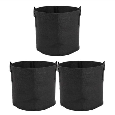 Sollbry Bolsas de plantación de 3 piezas, no tejidas, para macetas de aireación, transpirables, con asas, para jardín y hogar.