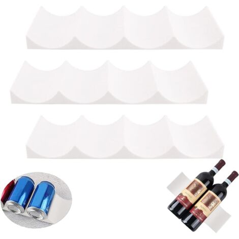 Sollbry Botellero apilable, 3 piezas, estilo europeo, de plástico antideslizante, organizador de latas de cerveza para cocina, encimera, despensa y refrigerador (blanco)