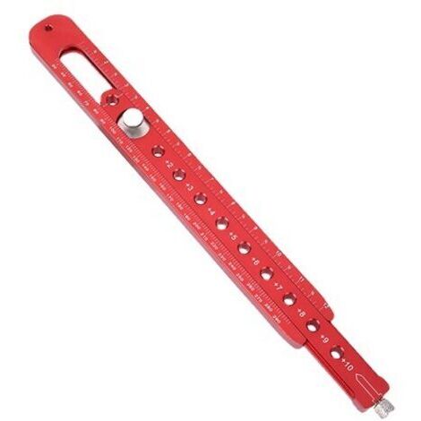 Sollbry Boussole à tracer en alliage d'aluminium pour le travail du bois, réglable - Règle de marquage - Outil de mesure (350 mm)