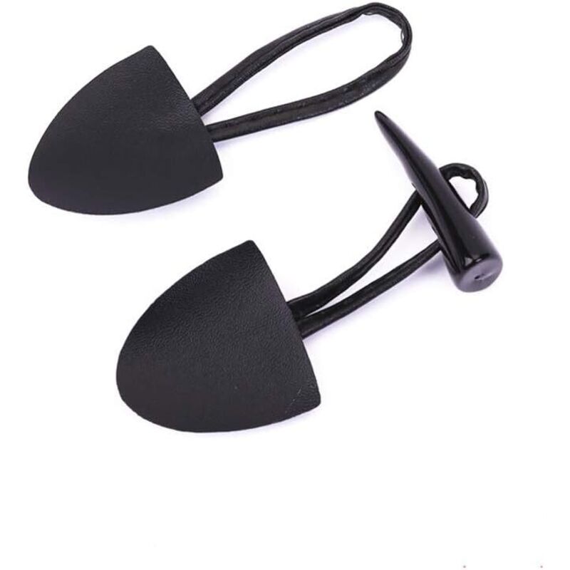 Boutons à coudre en cuir Pu avec bouton en corne de résine noire pour manteau Cape veste boutons de vêtements Kit de remplacement 6 ensembles noir