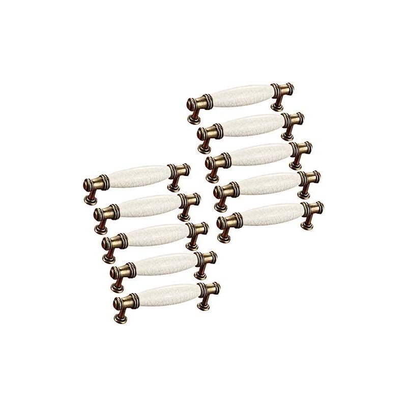 Boutons de portes céramique poignées de meubles, Poignée Bâton De Porte Meuble, Cusine Poignée barre de porte d'Armoire avec Vis Distance de trous 96