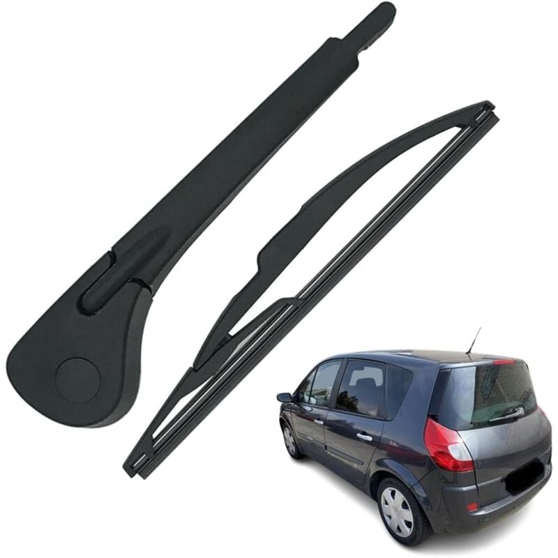 Sollbry - Bras Essuie Glace Arrière et Balai Essuie Glace, Arrière de Bras d'Essuie-Glace en Caoutchouc Naturel Toutes Saisons Kit Compatible avec