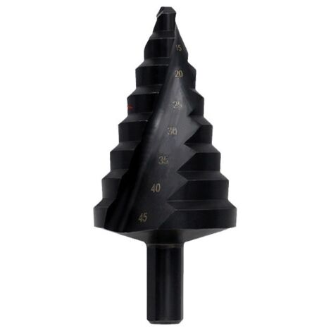 Sollbry Broca escalonada cónica HSS de 10-45 mm, ideal para metal, madera, plástico, latón y aluminio.