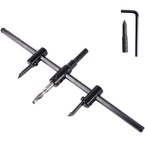 Sollbry Broca extensible ajustable de 30-300 mm, kit de sierra circular ajustable, broca para paneles de yeso, sierra de corona para carpintería, herramientas de bricolaje