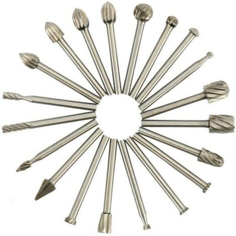 Sollbry Brocas rotativas abrasivas para bricolaje, juego de fresas de carburo, cabezal de pulido biselado - 20 piezas