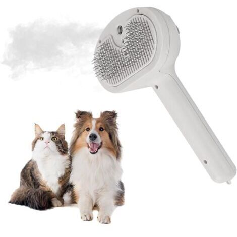 Sollbry Brosse Chat à Vapeur,Brosse Chien Chat à Vapeur,Brosse à Vapeur 3en1 Pour Chat,Brosse De Toilettage Pour Animaux,pour DémêLer Les Noeuds et Les Poils Lâches des Animaux