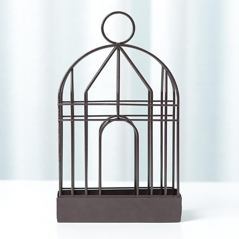 Brûle-encens rétro, cage à oiseaux suspendue portable, décoration de jardin extérieur, bar de cour intérieure, bureau (noir, 21 × 12,5 × 4,3 cm)