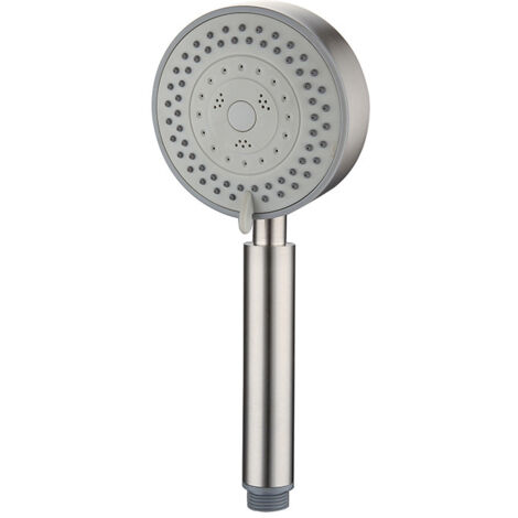 Sollbry Cabezal de ducha de alta presión de acero inoxidable 304, cabezal de ducha de mano de 5 modos con botón de interruptor, ducha de baño de alta presión y fácil instalación