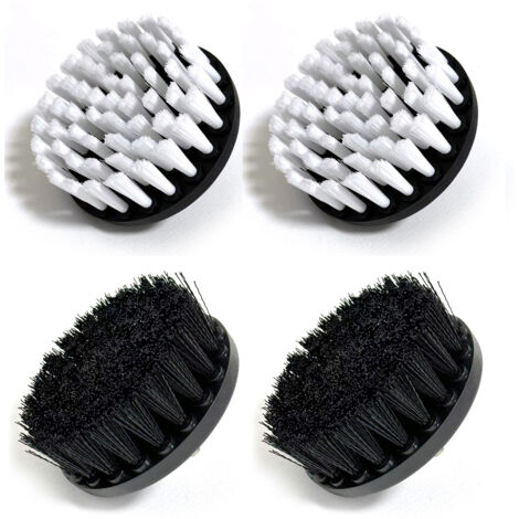 Sollbry Cabezales de cepillo universales, blanco y negro, paquete de 4, cabezales de cepillo para brocas, diámetro 13,33 cm