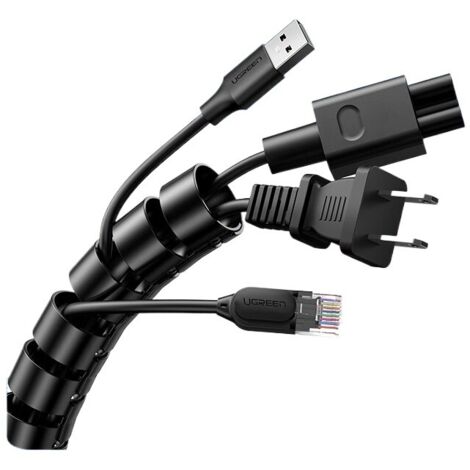 Sollbry Cache Cable Diamètre 22 mm - Longueur 2 m Gaine Electrique pour Le Bureau et la Maison TV/Ordinateur/Audio, pour Cable Management ou Cacher Les câbles, Noir Coupe Bricolage