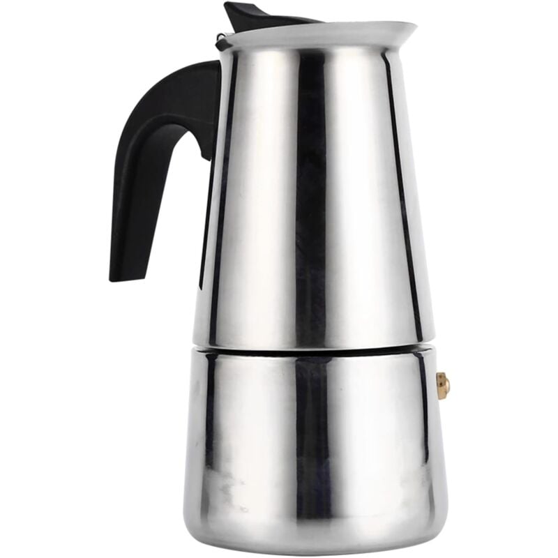 Cafetière Expresso, 4Tasses Pot Moka en Acier Inoxydable Portable Machine à Café Expresso Italienne pour Cuisinières à Gaz, Cuisinières et à