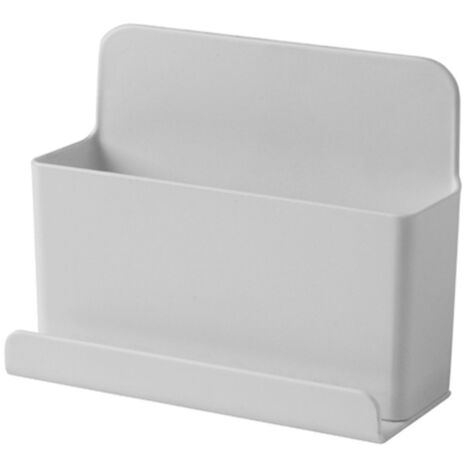 Sollbry Caja de almacenamiento autoadhesiva para control remoto, soporte autoadhesivo de PP para pared, para aire acondicionado, TV, teléfono inteligente, peine y brocha de maquillaje.