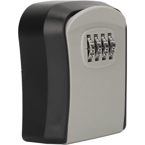 Sollbry Caja de seguridad para llaves, caja de almacenamiento de pared impermeable de 4 dígitos con capacidad para 5 llaves, ocultador de llaves para exteriores